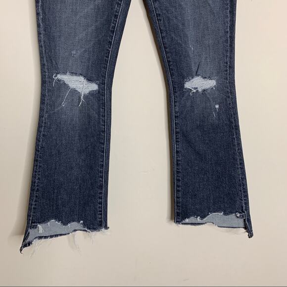 NEW Mother The Insider Crop Step Chew Jeans (Sz 24) Pedal To The Metal Destroyed - Picture 8 of 16